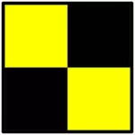Флаг с черные и желтые квадраты