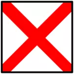 Czerwona flaga symbol x