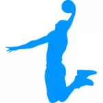 צללית כחול שחקן כדורסל