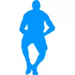 Bir basketbol oyuncusu mavi siluet