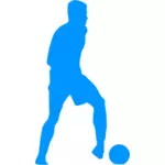 Arte di clip di gioco del calcio giocatore blu sagoma