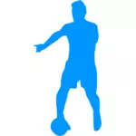Pictograma de jucător de fotbal albastru