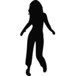 महिला सिल्हूट वेक्टर छवि नाच