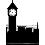 लंदन सिल्हूट वेक्टर छवि में बिग बेन टावर