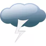 Bleu foncé overcloud thunder sign vector clipart