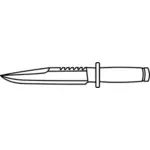 Hunter cuchillo blanco y negro vector contorno de la imagen