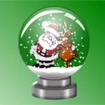 Ilustração de vetores de Papai Noel e raindeer num globo de neve