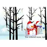 כרטיס ברכה לחג המולד עם האיור וקטורית שלג
