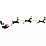 Père Noël avec dessin de vectoriel cerfs volants