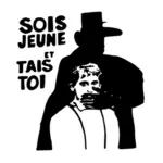 být mladá a drž se fráze francouzského plakátu vektorový obrázek