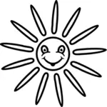 Grafika wektorowa bardzo szczęśliwy słońce