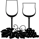 Clip art wektor z dwóch kieliszków wina