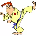 Karate-Mann, die Ausübung von Vektor-ClipArt