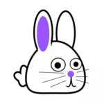 Весенний кролик с фиолетовым уши векторное изображение