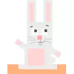 Vierkante cartoon konijn vectorillustratie