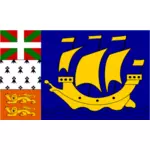 Flaga Saint Pierre i Miquelon regionu wektor clipart
