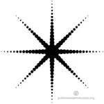 Graphiques vectoriels étoiles en pointillé noir