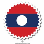 Laos flaga okrągła etykieta