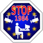 Zastavit 1984 v Evropě vektorový obrázek