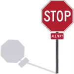 アメリカの交通標識ベクトル図面のすべての方法を停止します。