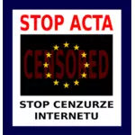 gambar tanda berhenti ACTA vektor