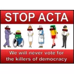 Dur ACTA vektör küçük resim