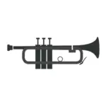 Silhouette vektor tegning av en enkelt trompet