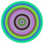 Vektorigrafiikka ympyrästä vihreän ja violetin eri sävyissä