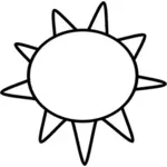 Черный и белый символ солнечного неба векторное изображение