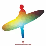 Modèle de couleur de silhouette de surfer