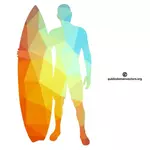 Surfer silhouet vector afbeelding