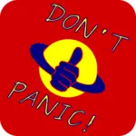 Don't panic klistermärke vektor ClipArt