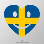 Улыбающееся сердце со шведским флагом