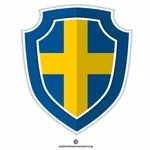 Рыцарский щит со шведским флагом