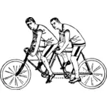 Vektor clip del av tandem cykel ryttare