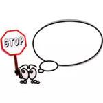 Imagem vetorial discurso bolha mostrando sinal de stop