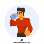 נער שותה מים מכוס