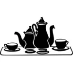 Disegno di bicchieri e tazze da tè insieme vettoriale