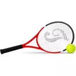 Tenis raket ve top vektör küçük resim