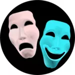 Máscaras de teatro clip arte vectorial