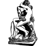 Ilustração em vetor de homem e mulher beijando