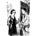 Vektorové grafiky muž v obleku s ženou