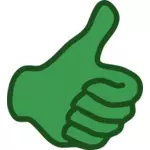 हरी अंगूठे हाथ ऊपर से वेक्टर छवि