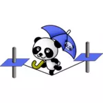Panda nuoralla vektorikuvassa