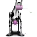 Ojedinělá kráva vektorové ilustrace