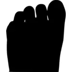 Lidská noha prsty silueta vektorové ilustrace