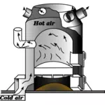 Ilustração em vetor de diagrama de forno aquecedor