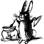 खरगोश खाना पकाने के वेक्टर छवि