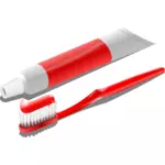 Kartáček s zubní pasty trubice Vektor Klipart