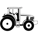 矢量绘图的农用拖拉机在黑色和白色